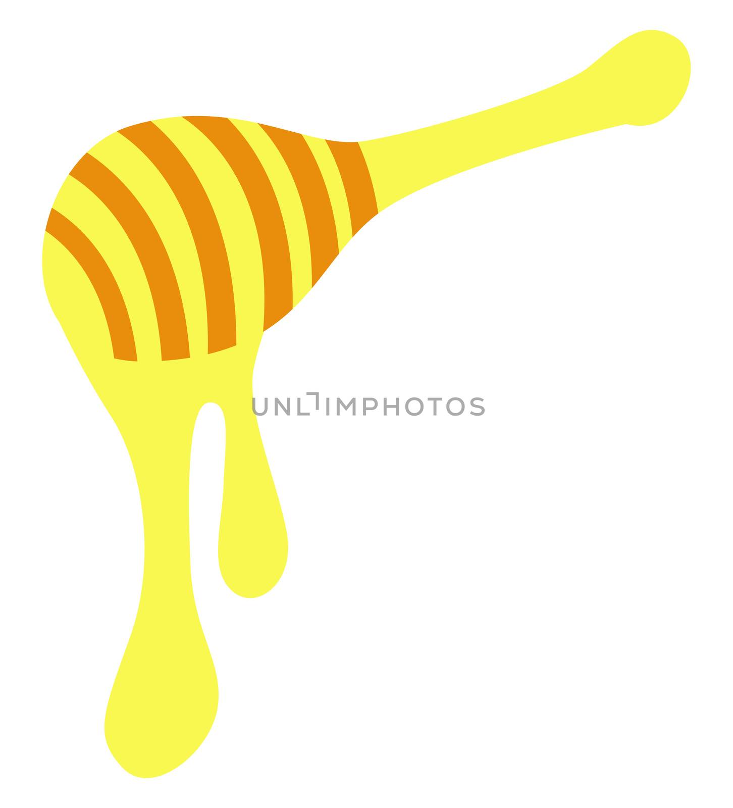 Honey spoon, illustration, vector on white background