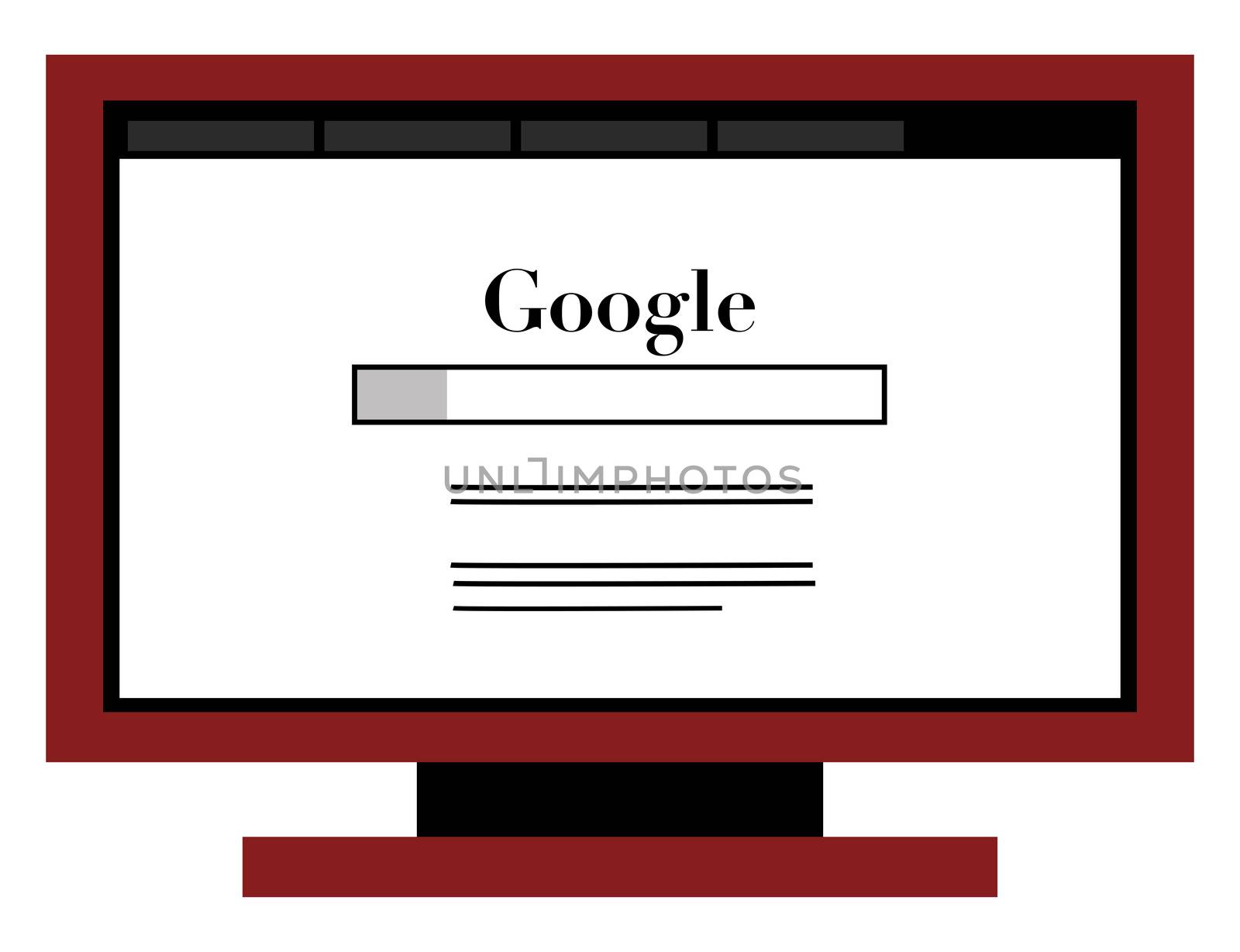Google internet site, illustration, vector on white background