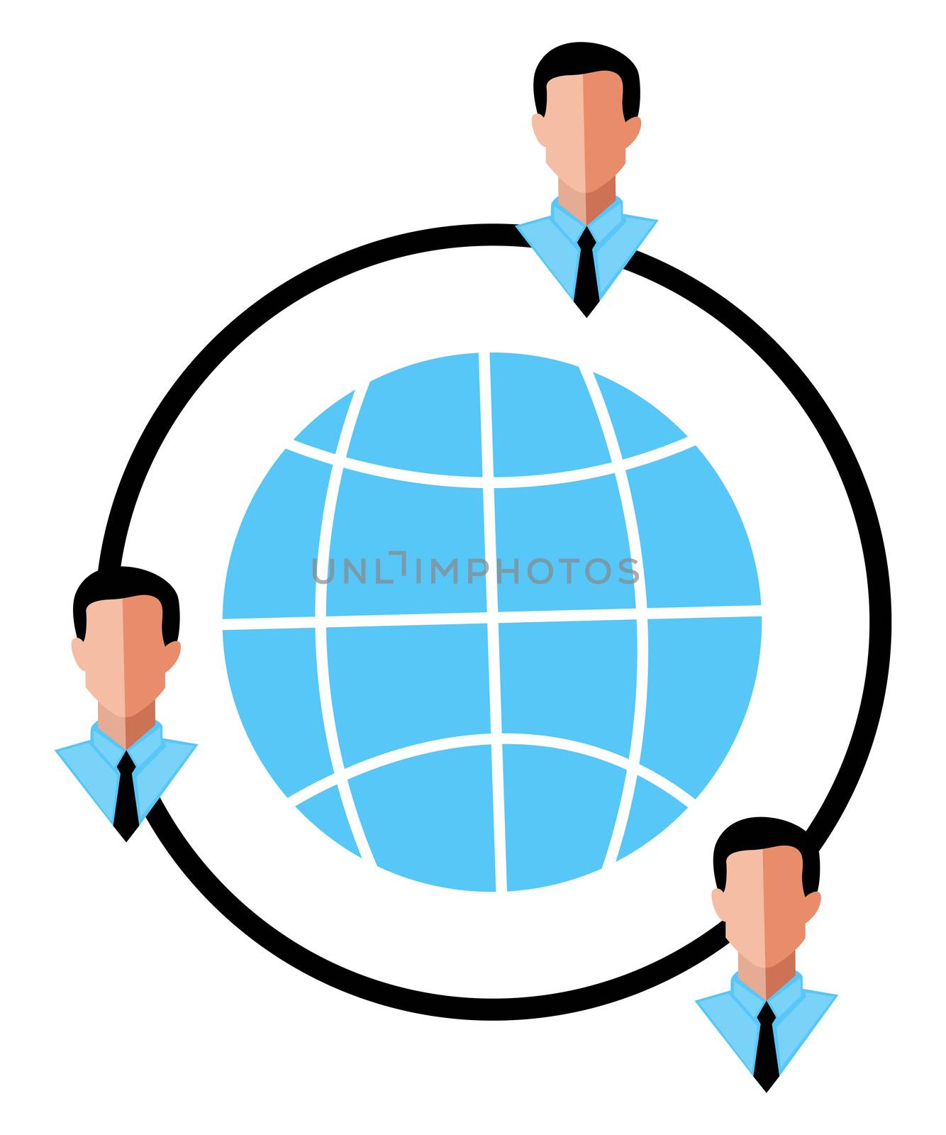 Globalization logo, illustration, vector on white background by Morphart