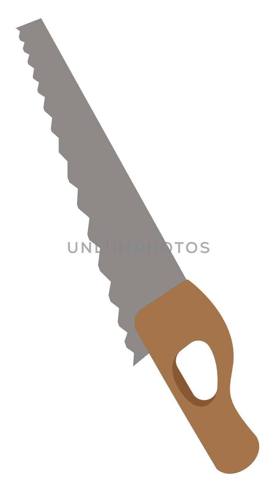 Hand saw, illustration, vector on white background