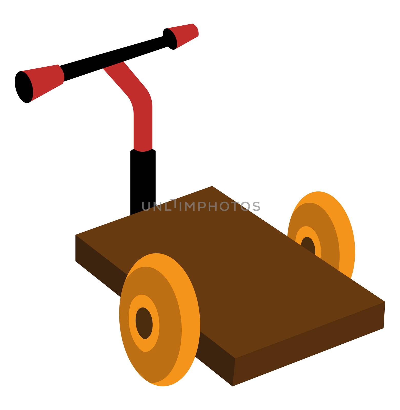Loading trolley, illustration, vector on white background by Morphart