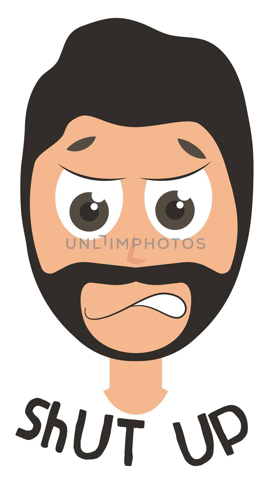 Angry man emoji, illustration, vector on white background by Morphart