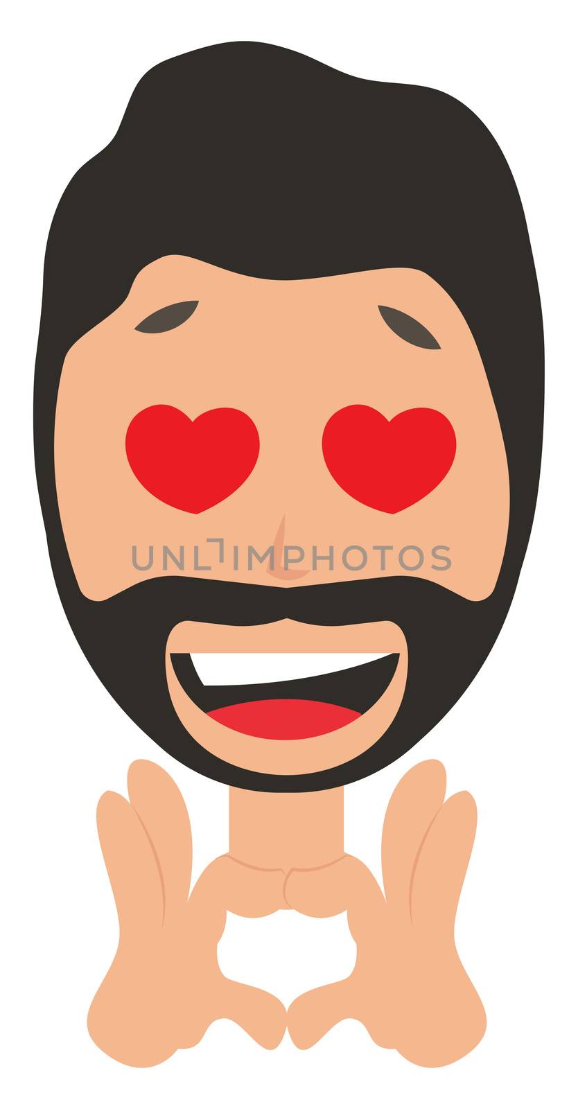 Man in love, illustration, vector on white background