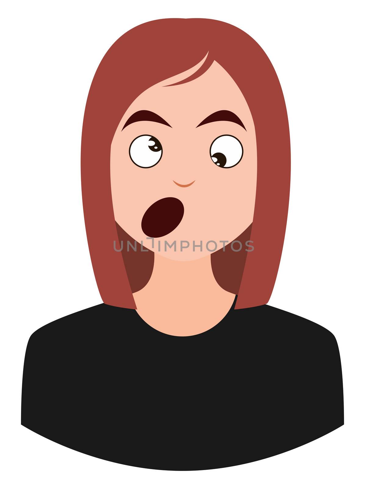 Silly girl, illustration, vector on white background