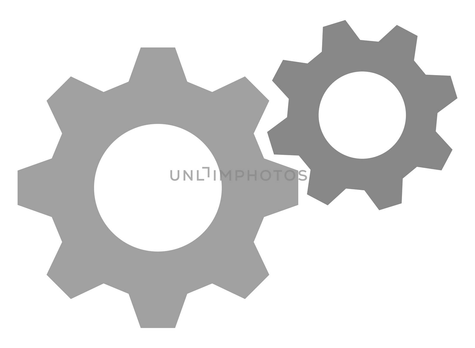 Gears, illustration, vector on white background by Morphart