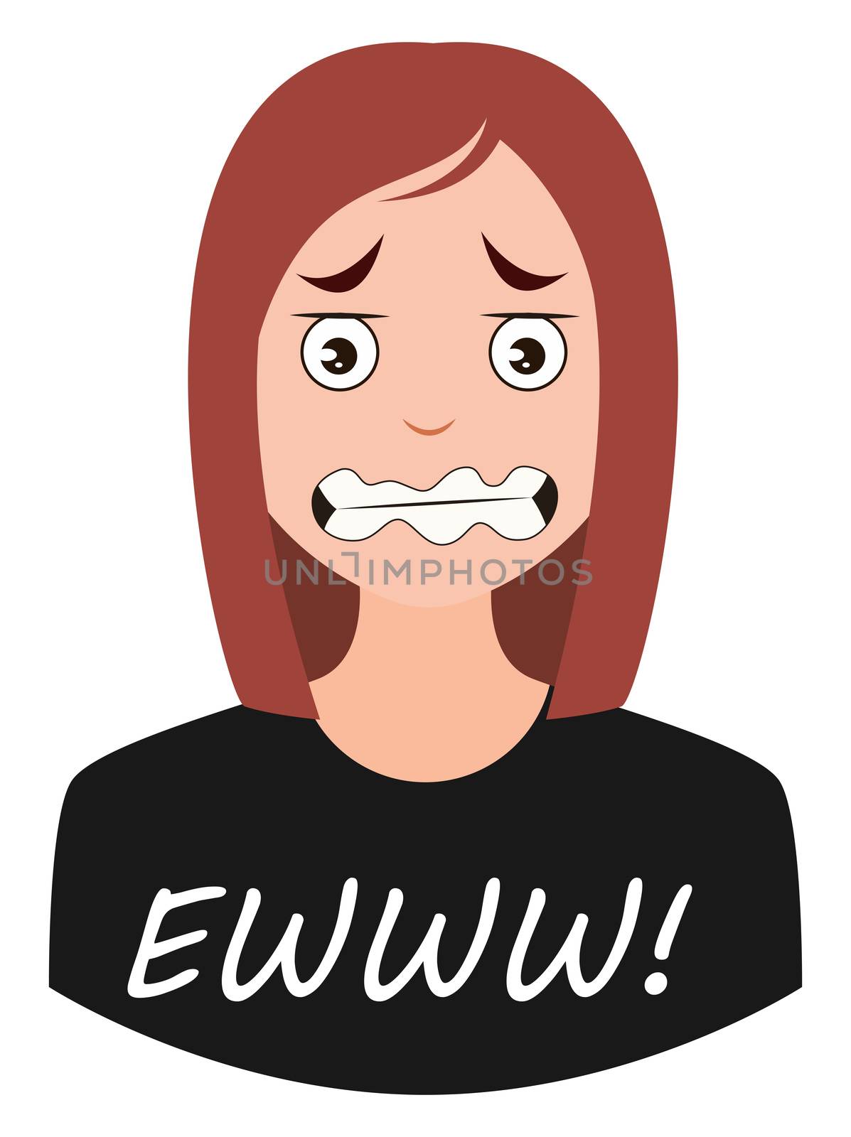 Ewww girl emoji, illustration, vector on white background by Morphart