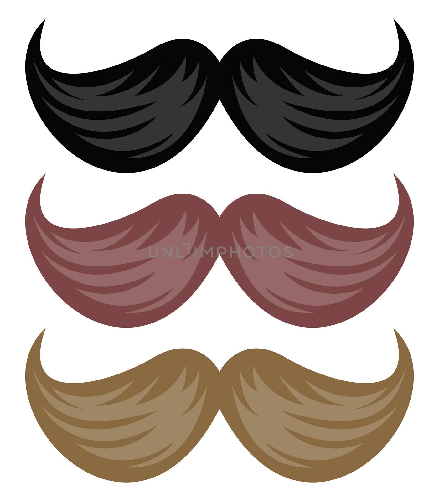 Mustaches, illustration, vector on white background