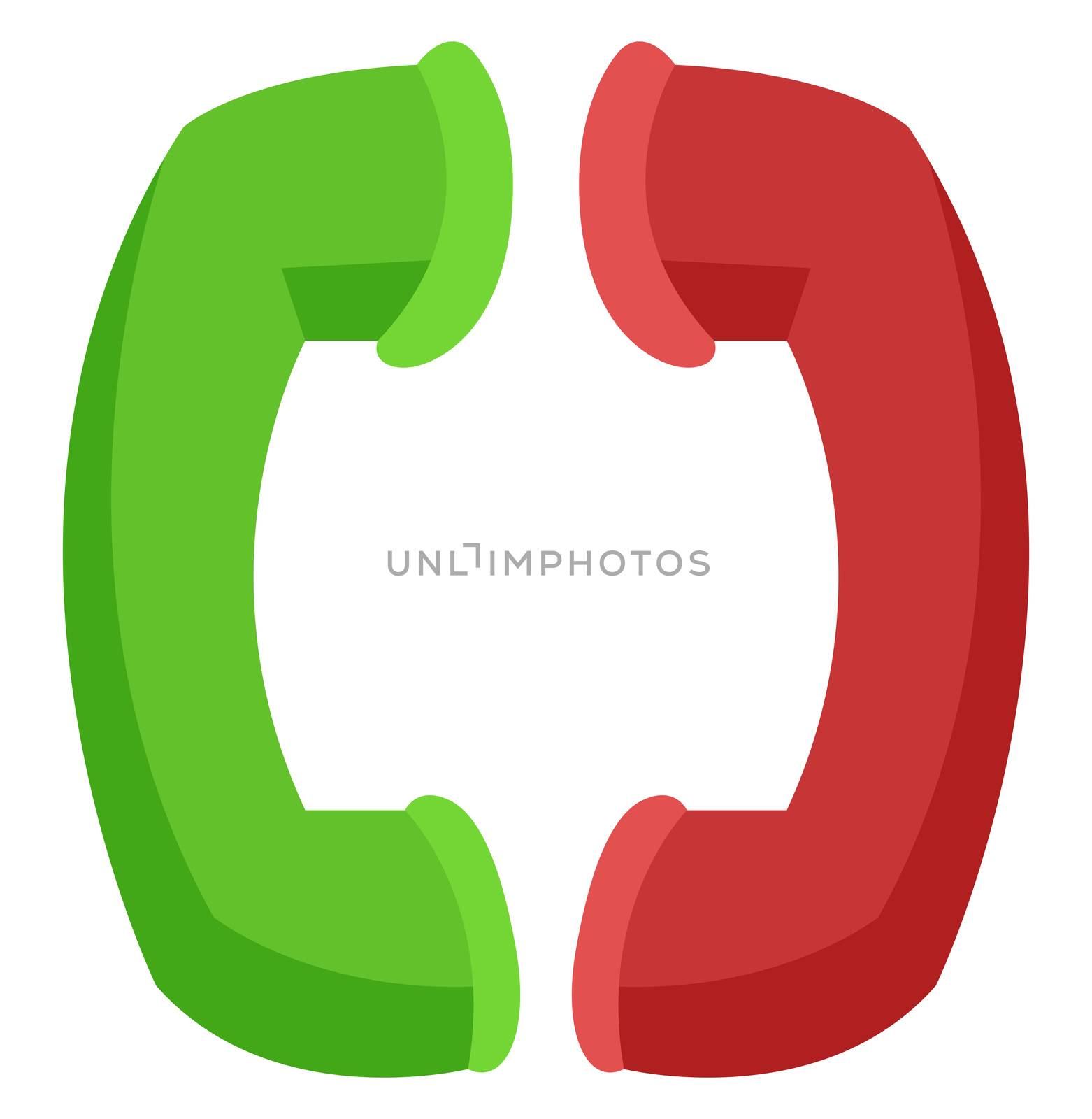 Phone receivers, illustration, vector on white background by Morphart