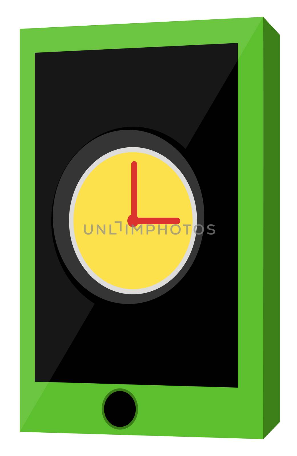 Green phone, illustration, vector on white background by Morphart