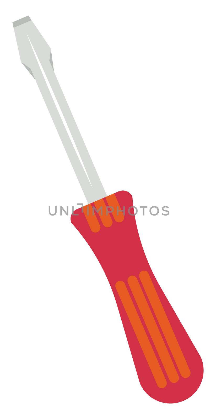 Red screwdriver, illustration, vector on white background by Morphart