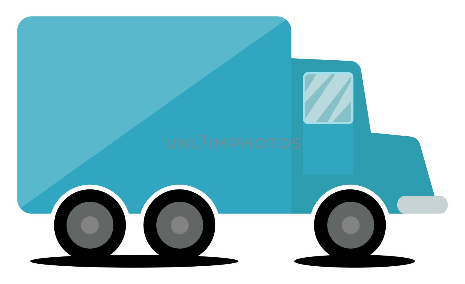 Blue truck, illustration, vector on white background