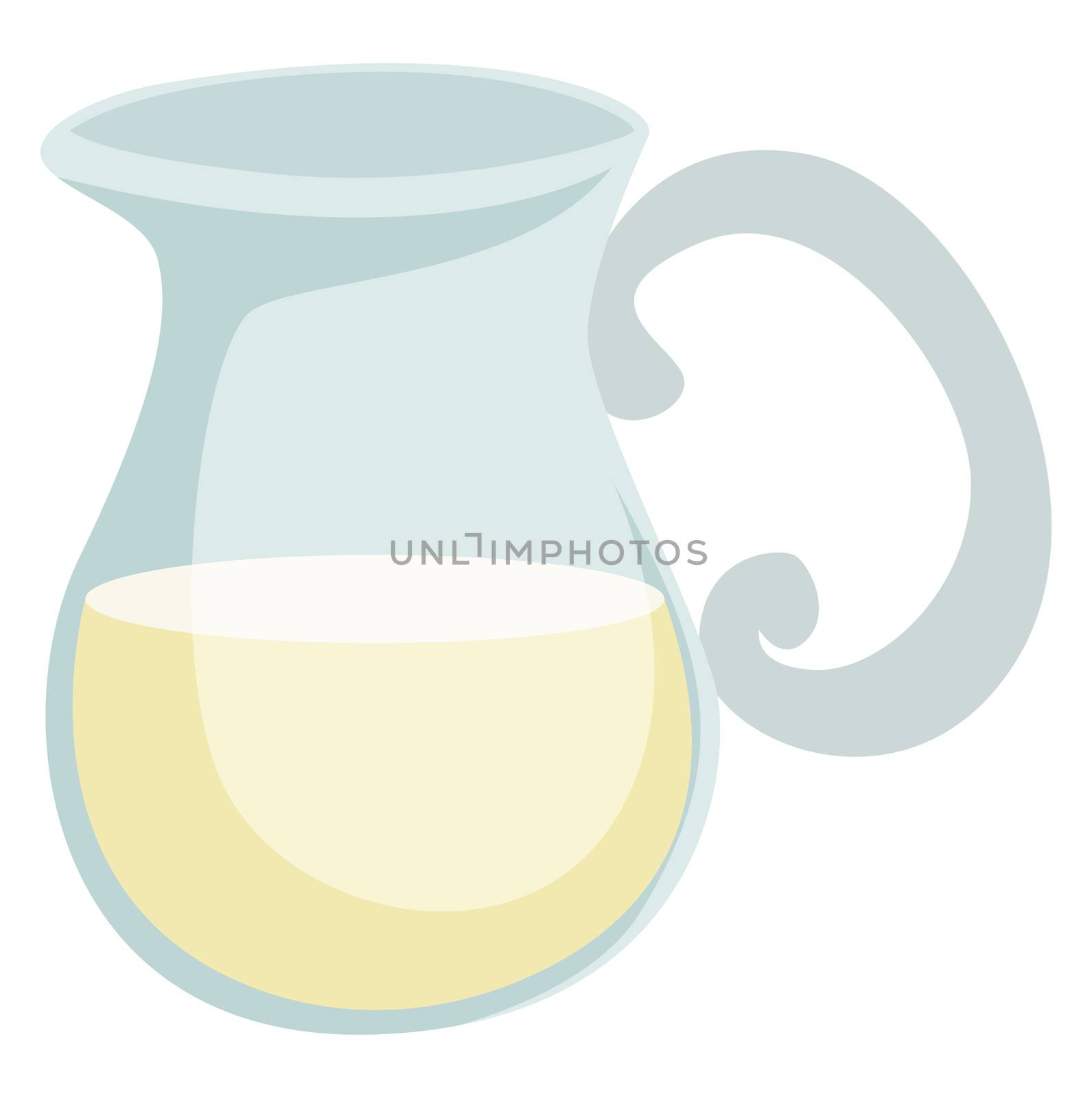 Milk in jug, illustration, vector on white background by Morphart
