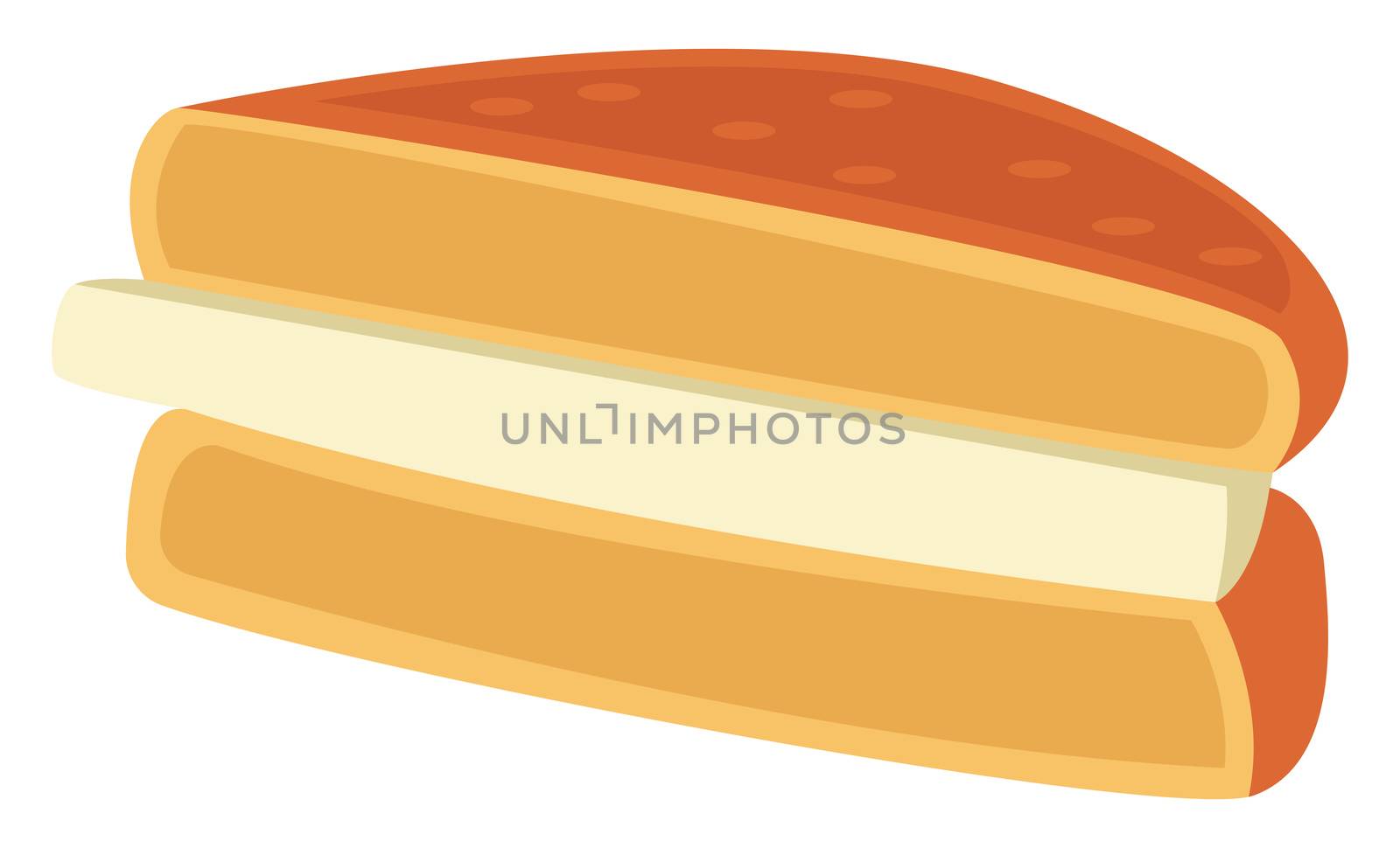 Sandwich with cheese, illustration, vector on white background by Morphart