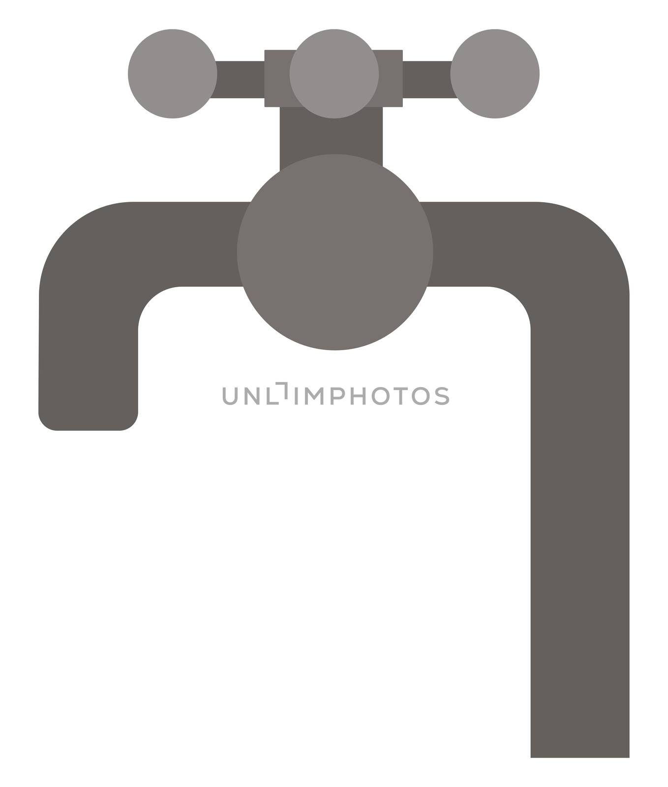 Water tap, illustration, vector on white background by Morphart