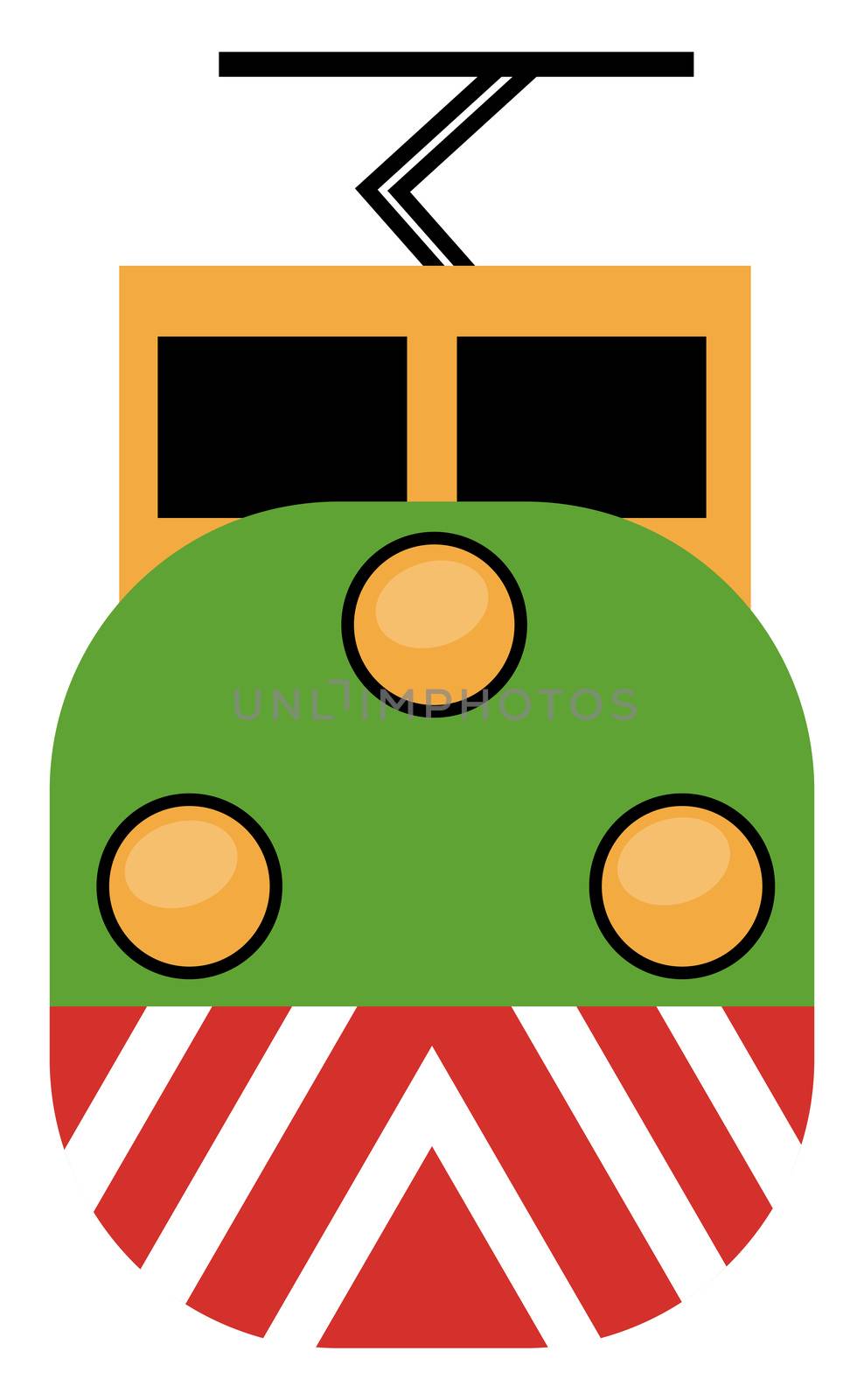 Big train, illustration, vector on white background by Morphart