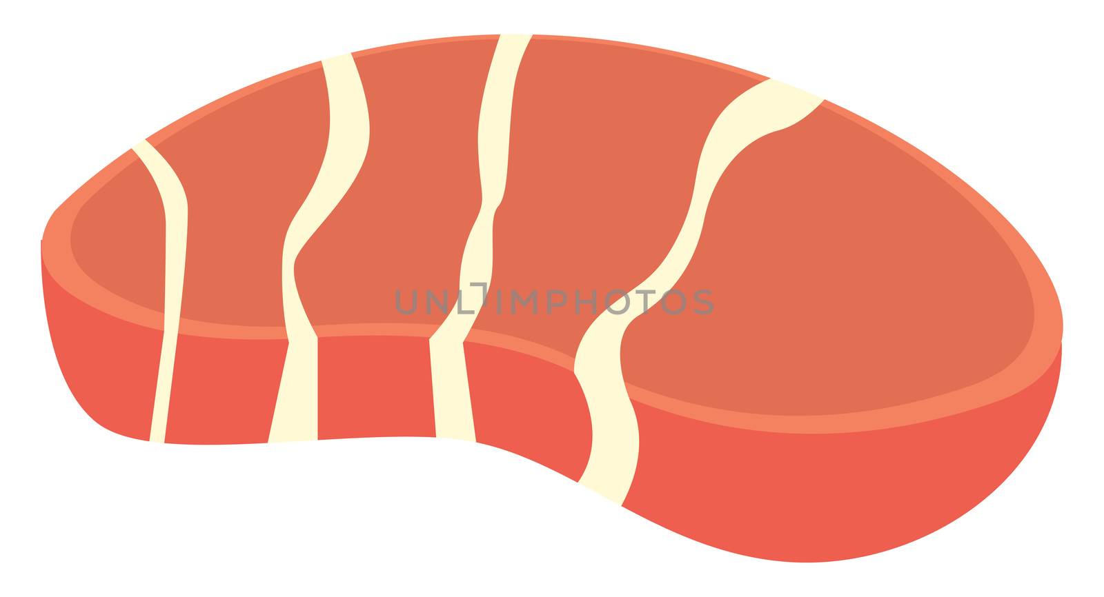 Delicious meat, illustration, vector on white background by Morphart