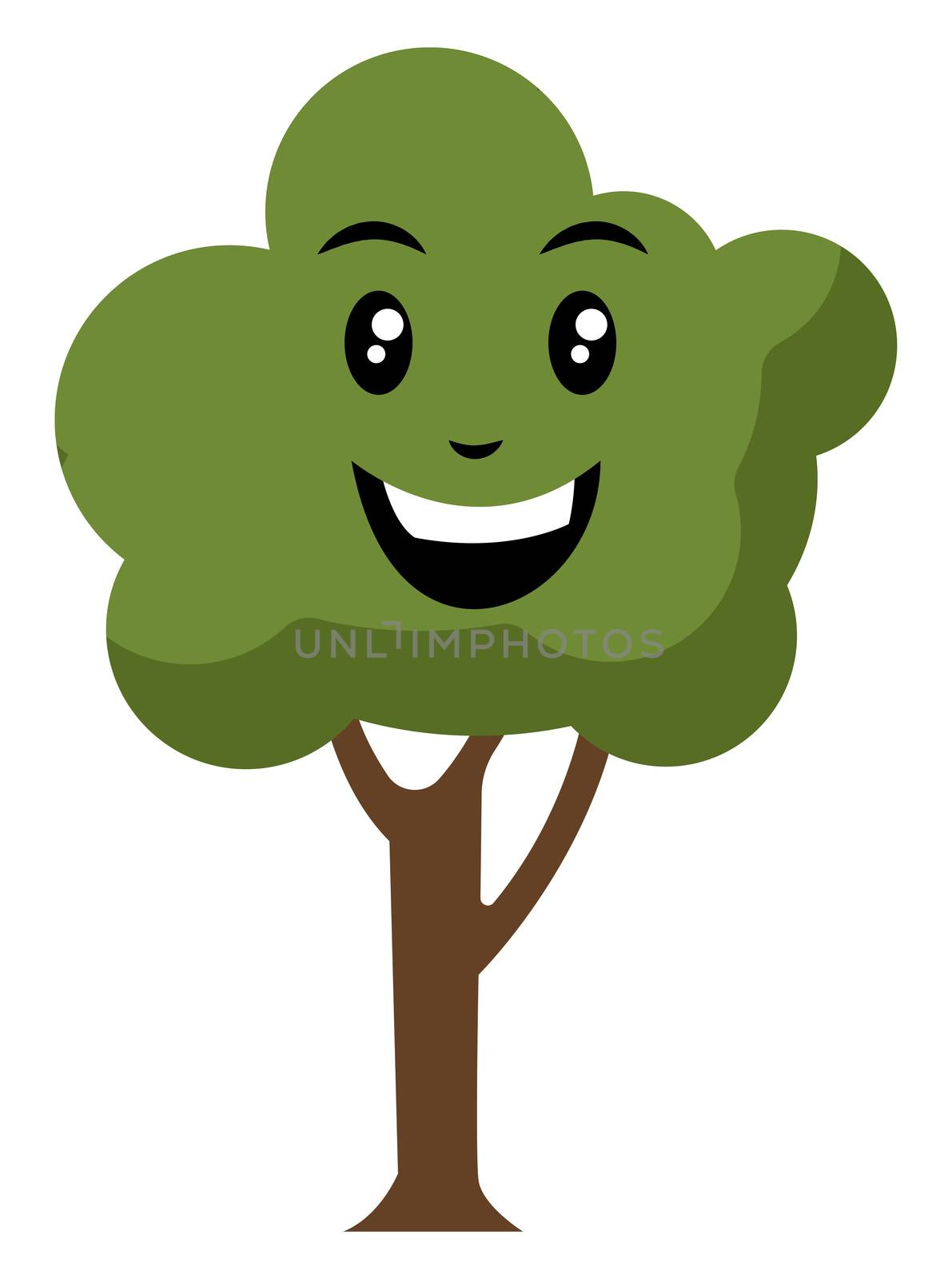 Happy tree, illustration, vector on white background
