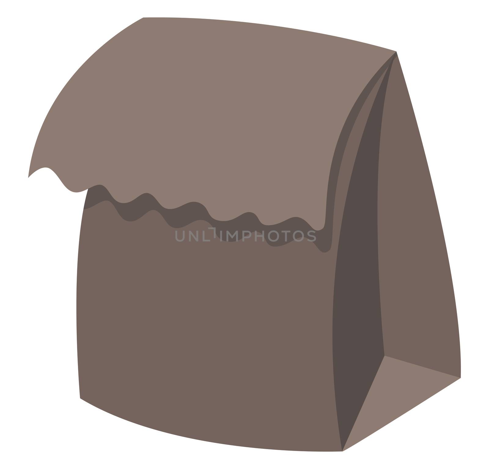 Paper bag, illustration, vector on white background by Morphart