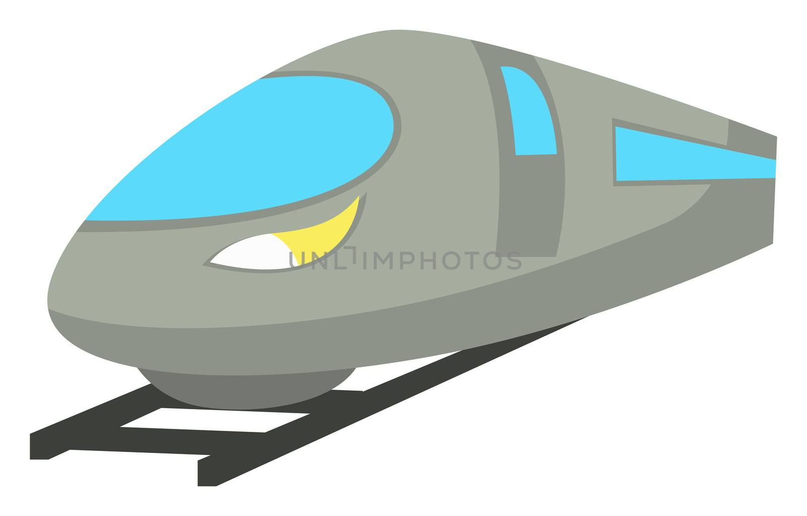 Fast train, illustration, vector on white background by Morphart