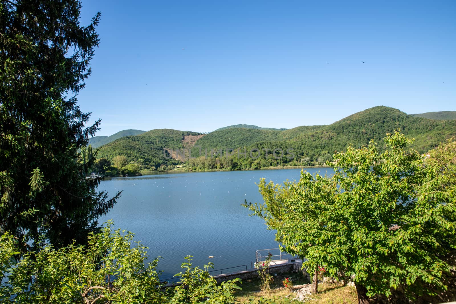 piediluco marmore lake in the province of terni by carfedeph