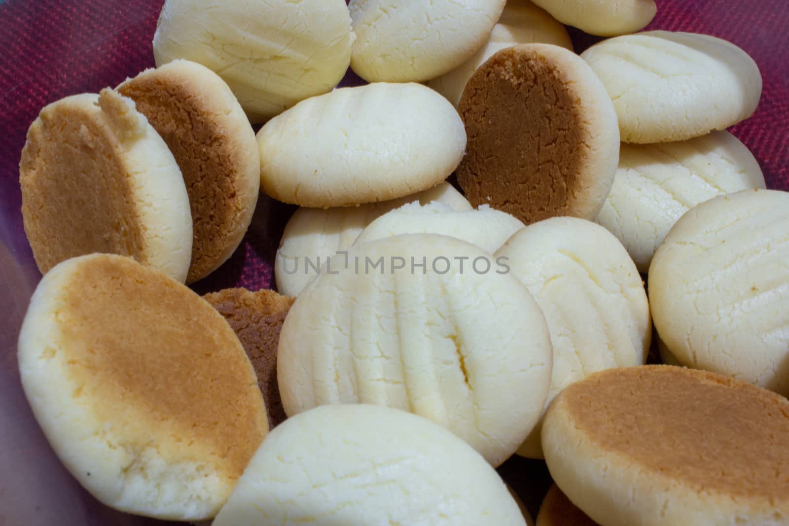 Cookies baked at home, made of cornstarch, milk and condensed milk