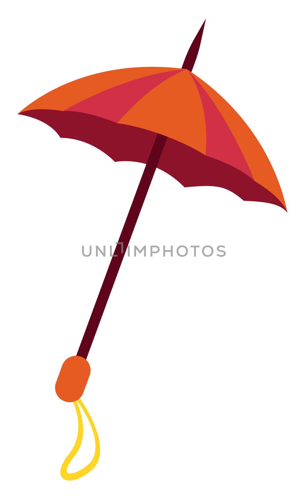 Red umbrella, illustration, vector on white background by Morphart