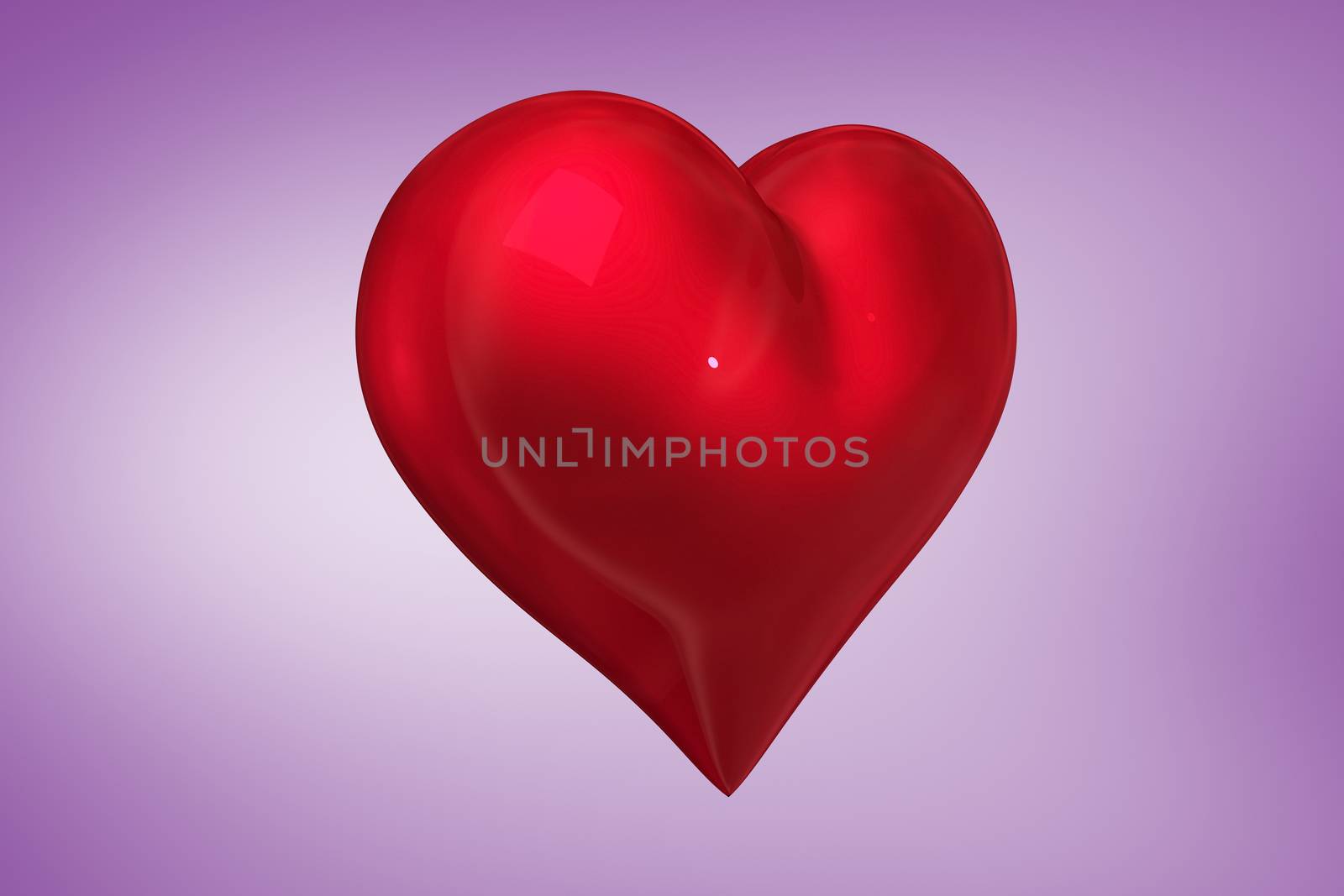 red heart against purple vignette