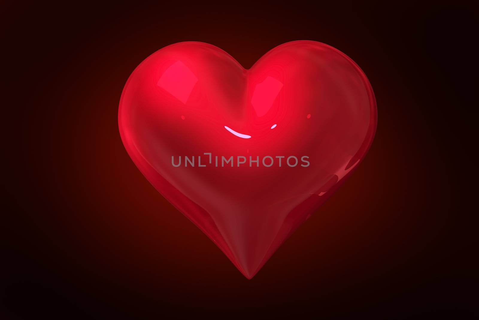 red heart against red background with vignette