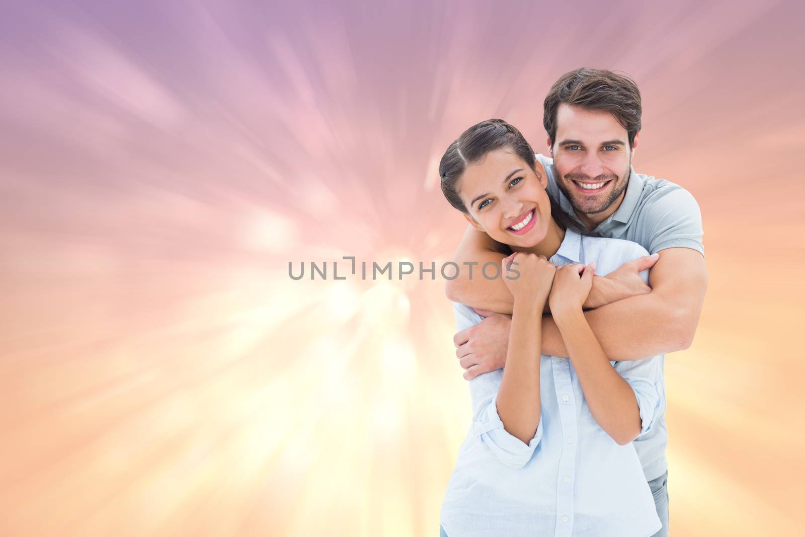Composite image of cute couple smiling at camera by Wavebreakmedia