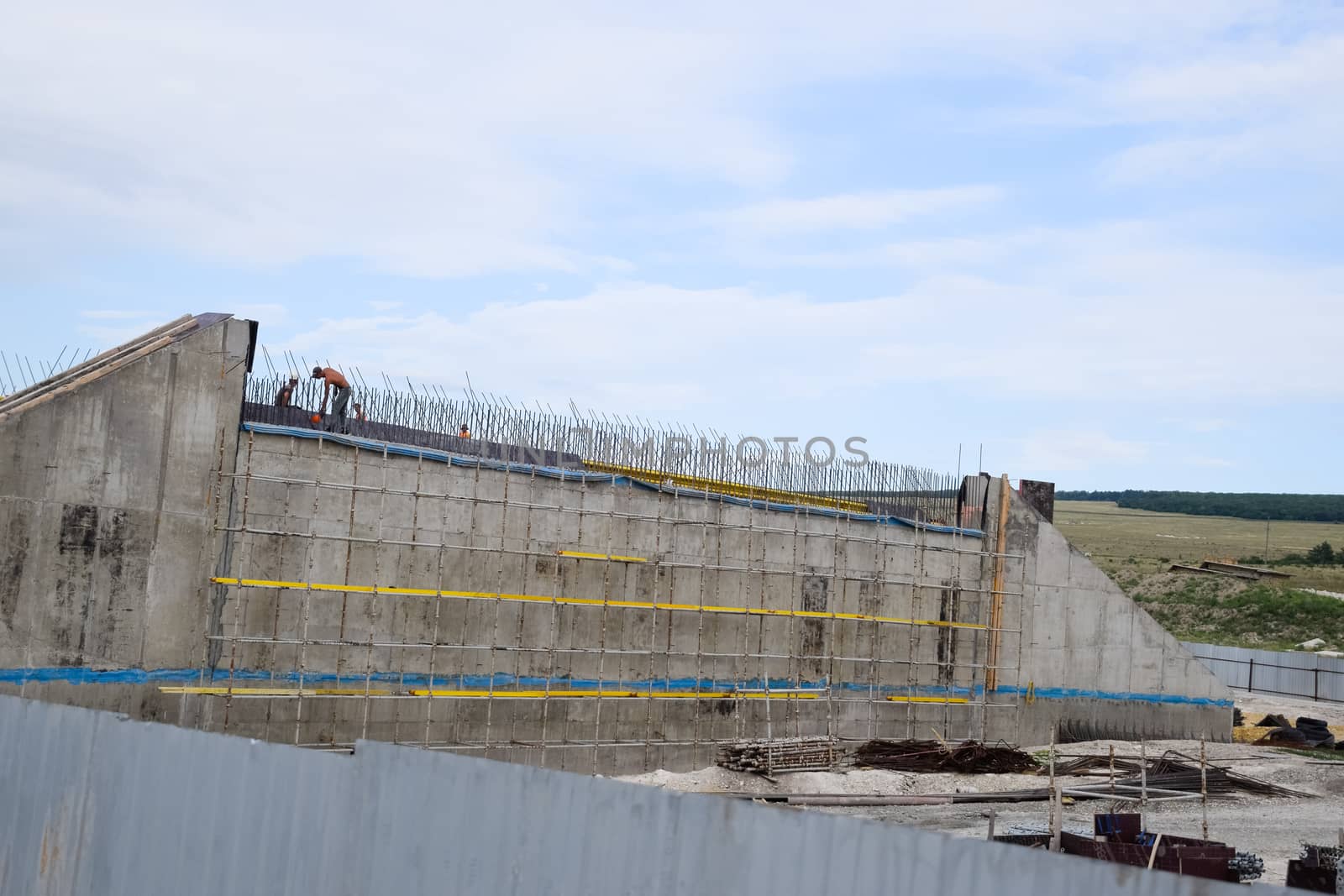 Reinforced concrete construction road junction. a Road construction and bridges.