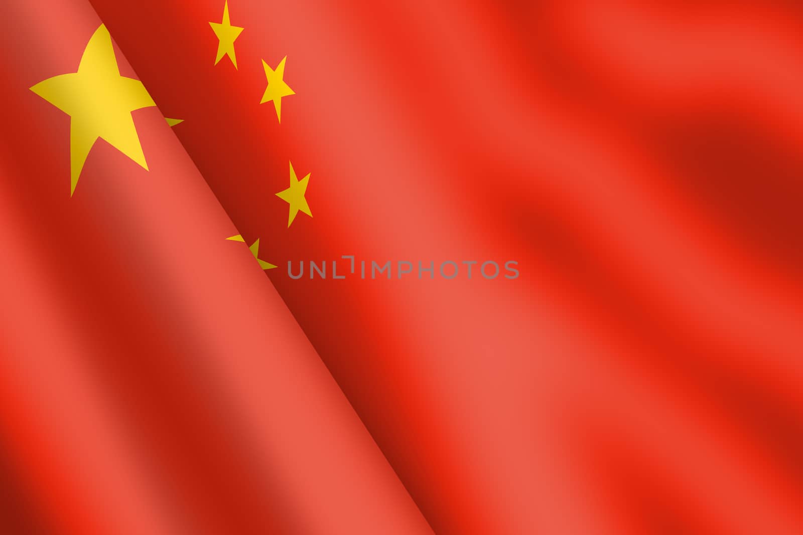A Peoples Republic of China waving flag illustration wind ripple