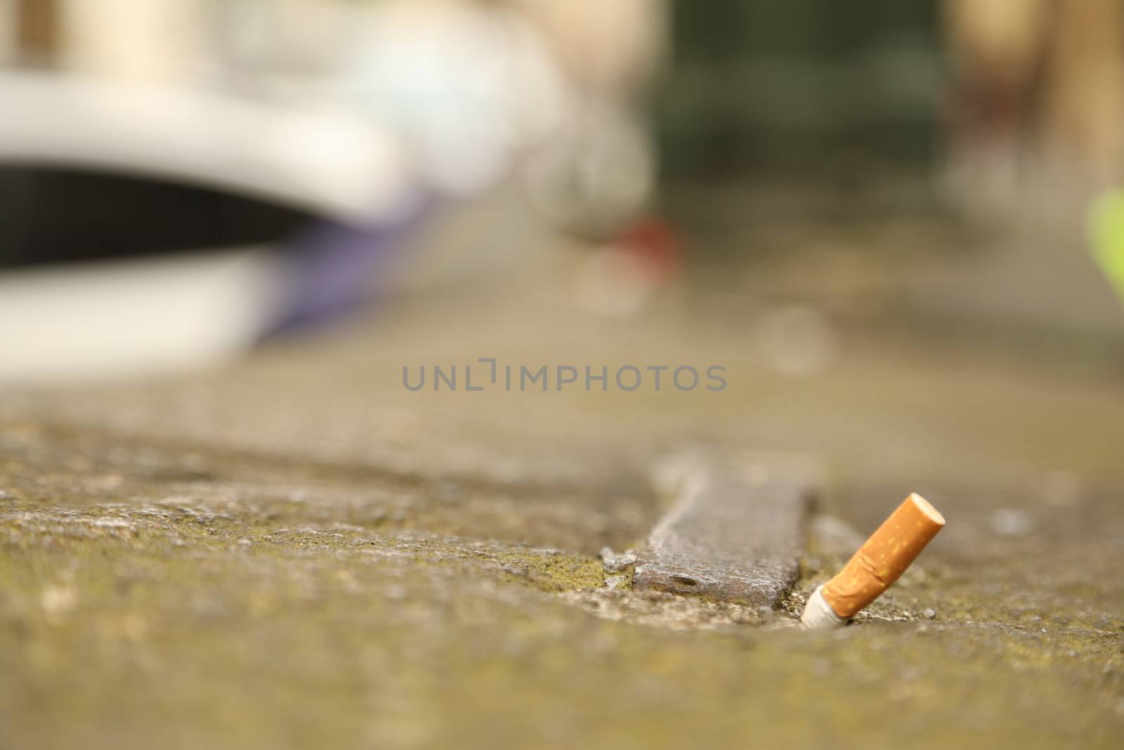 Cigarette on wall