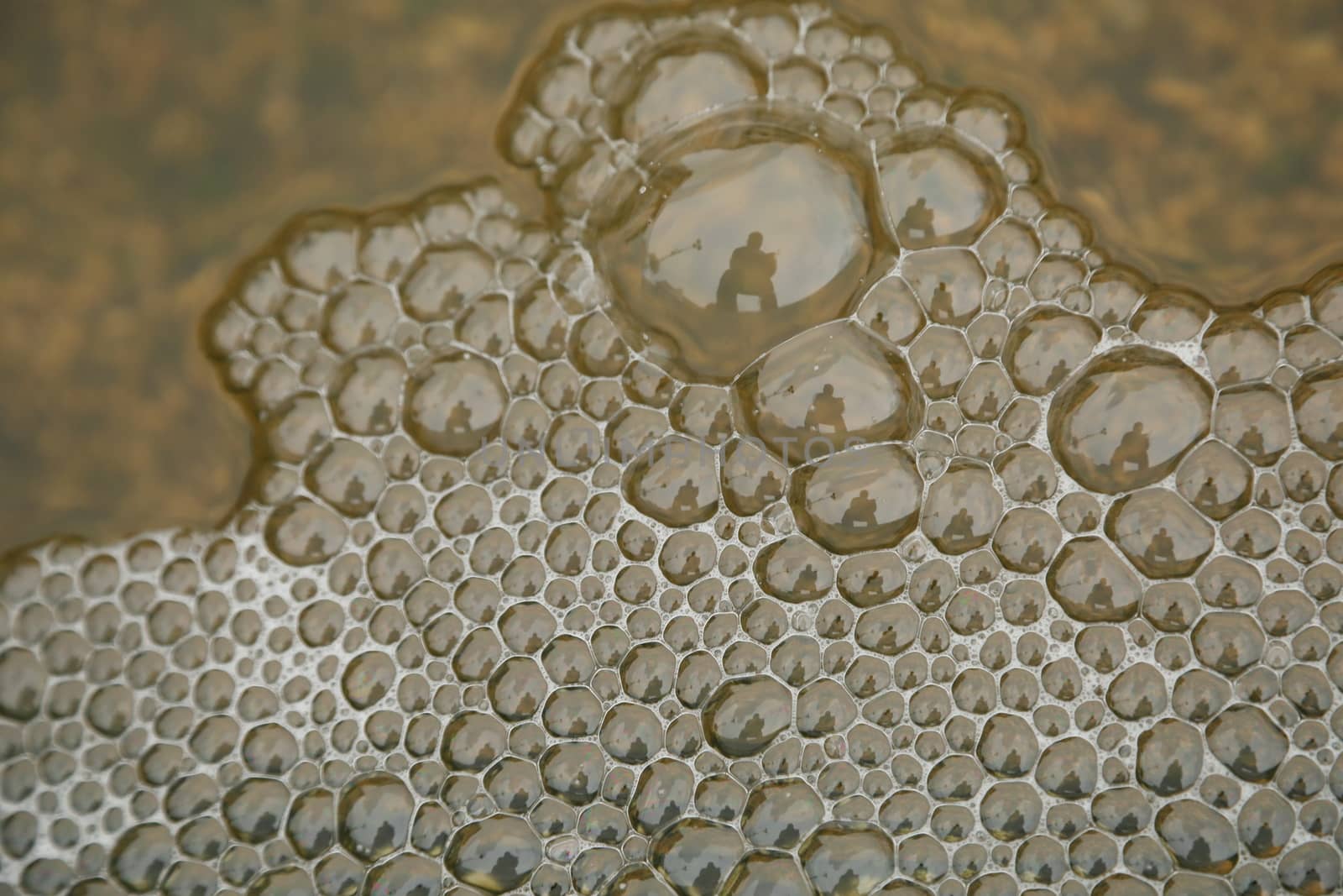 Air bubbles in Blue water