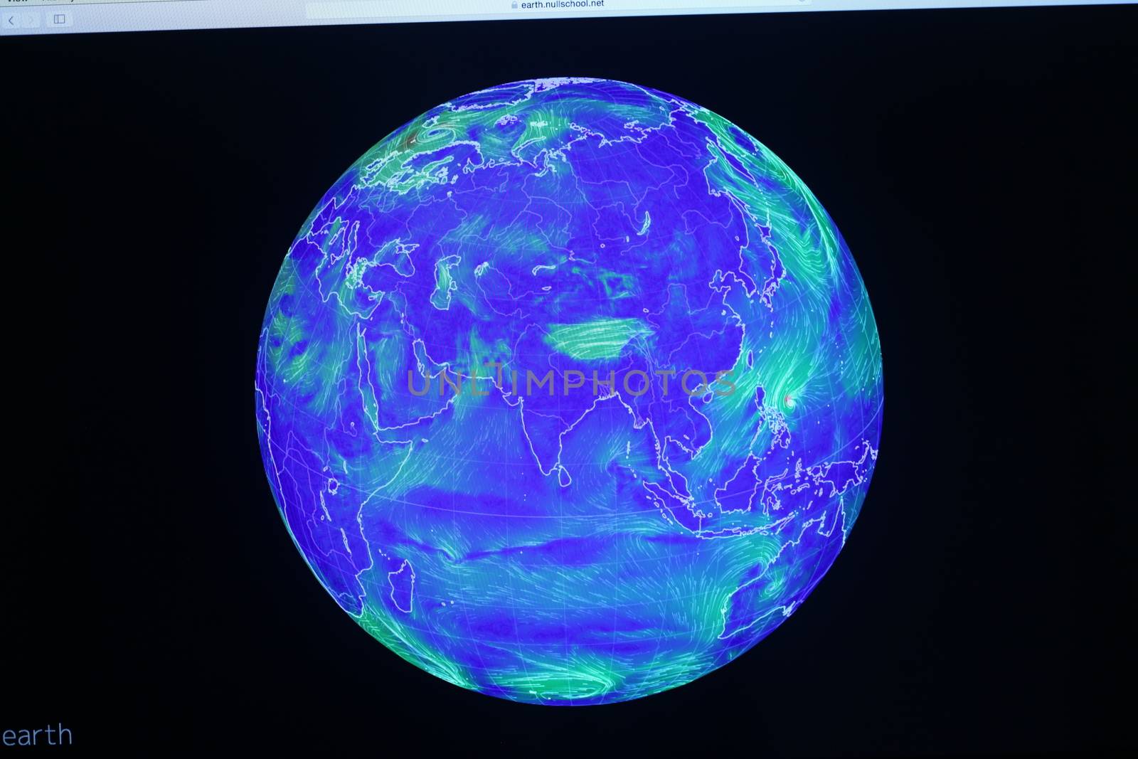 Satellite view of a sea