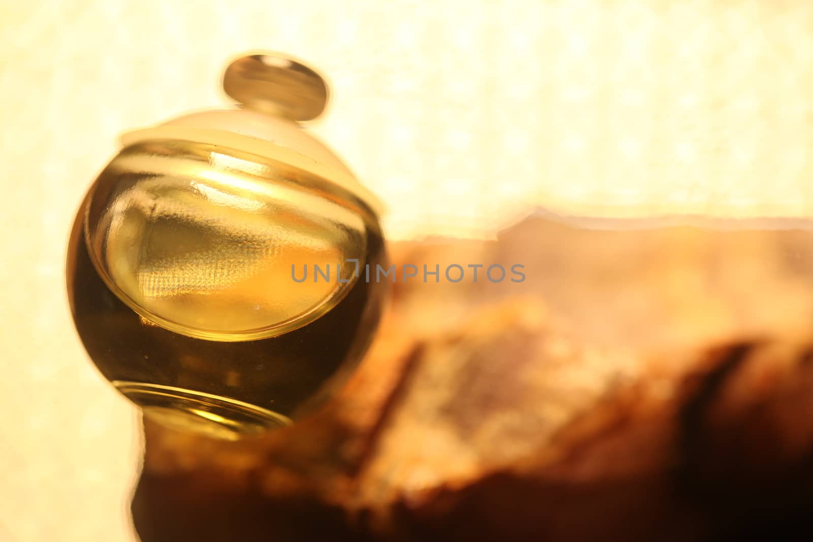 Perfume bottle with golden cap by rajastills