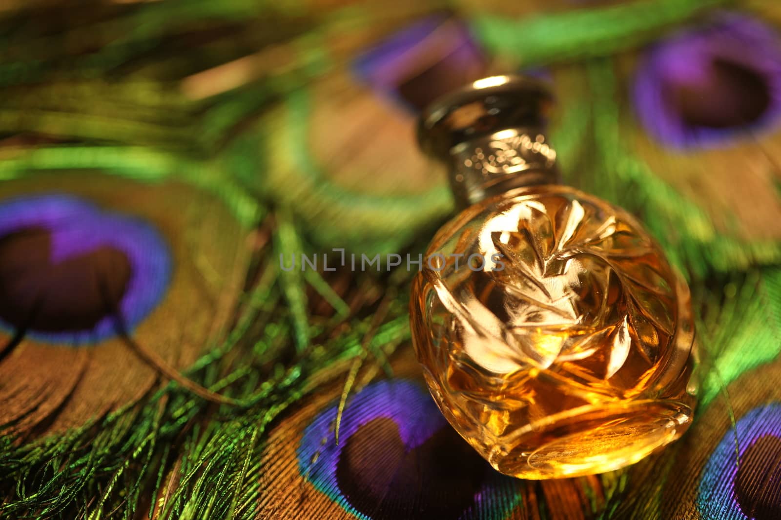 Perfume bottle with golden cap by rajastills