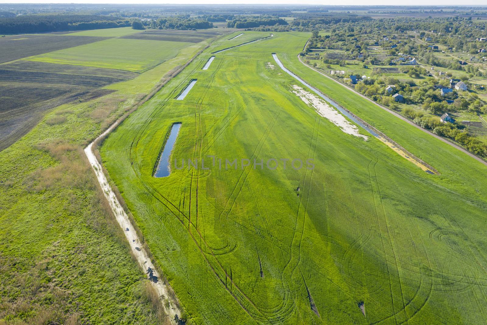 Land improvement or land amelioration concept, drone flying over by ArtSvitlyna