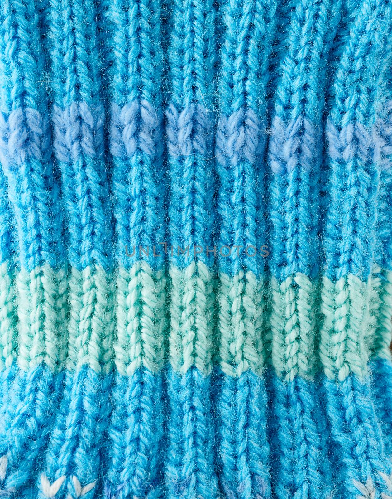 knitted blue texture, full frame, warm clothing by ndanko