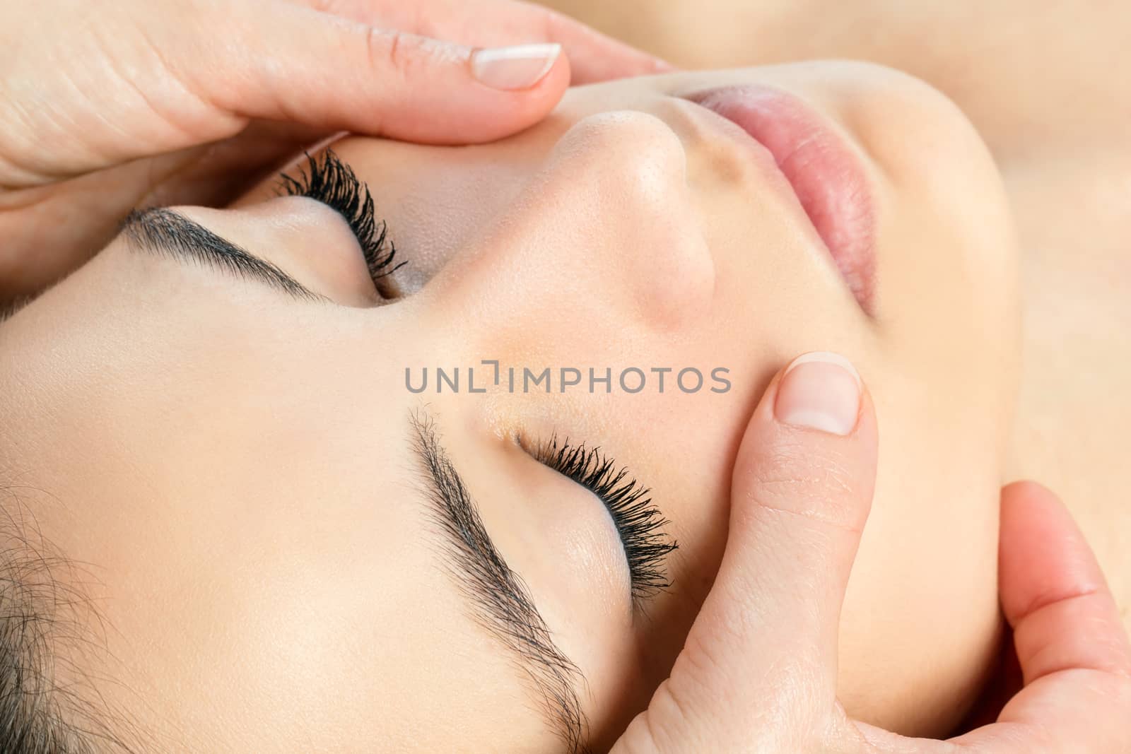 Macro close up facial massage. by karelnoppe