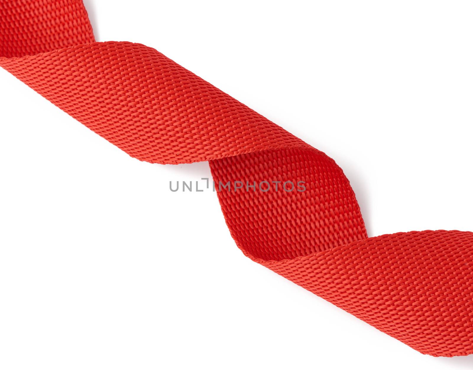 twisted red textile tape for belts and handles of bags by ndanko