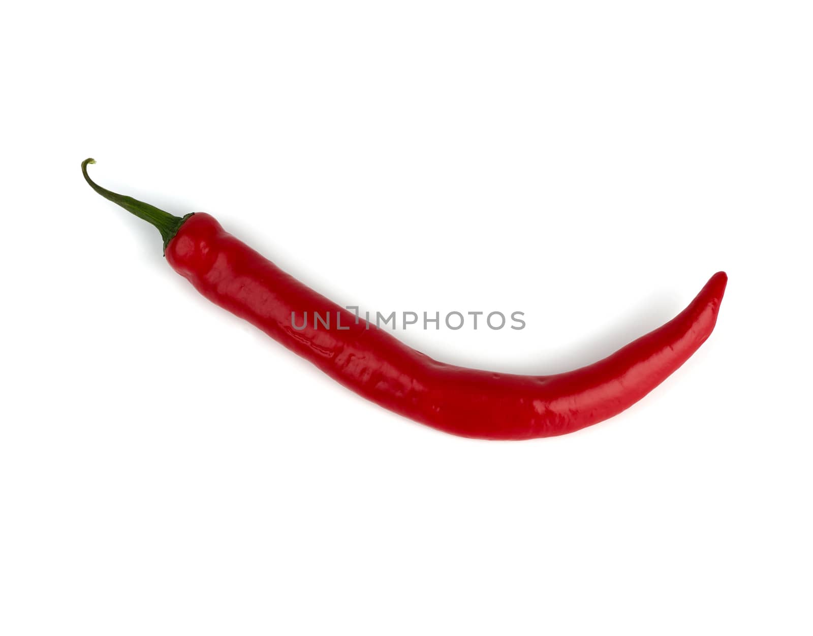 whole red hot pepper fruit isolated on white background, hot spice