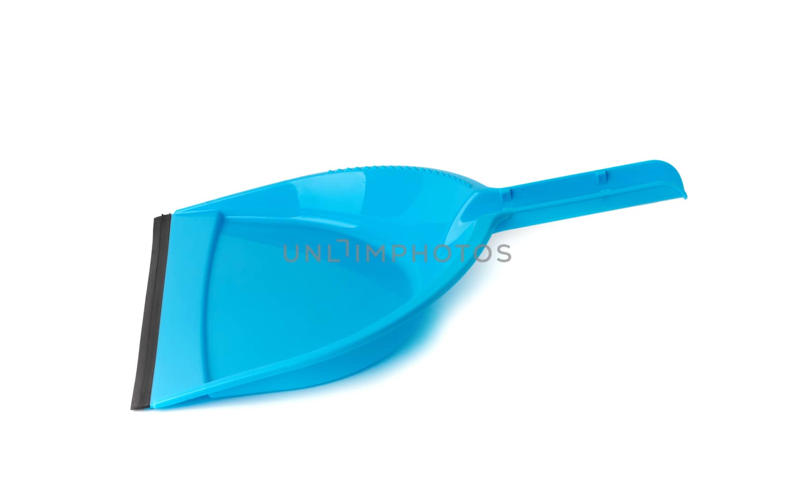 blue plastic dustpan for collecting garbage isolated on a white background