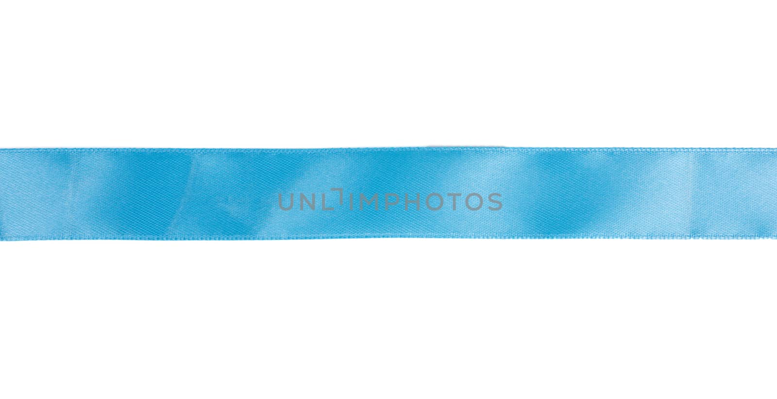 blue silk ribbon isolated on white background, design element for gift decor, line