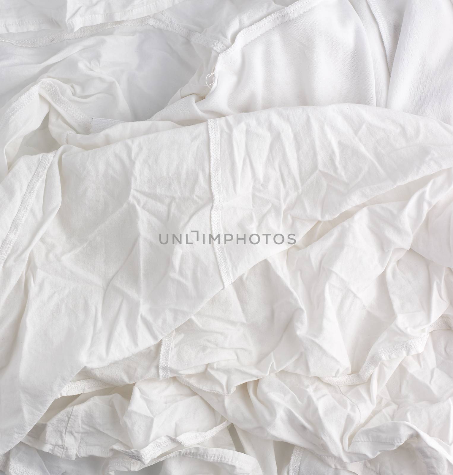 crumpled white cotton fabric, fabric for sewing clothes and shir by ndanko