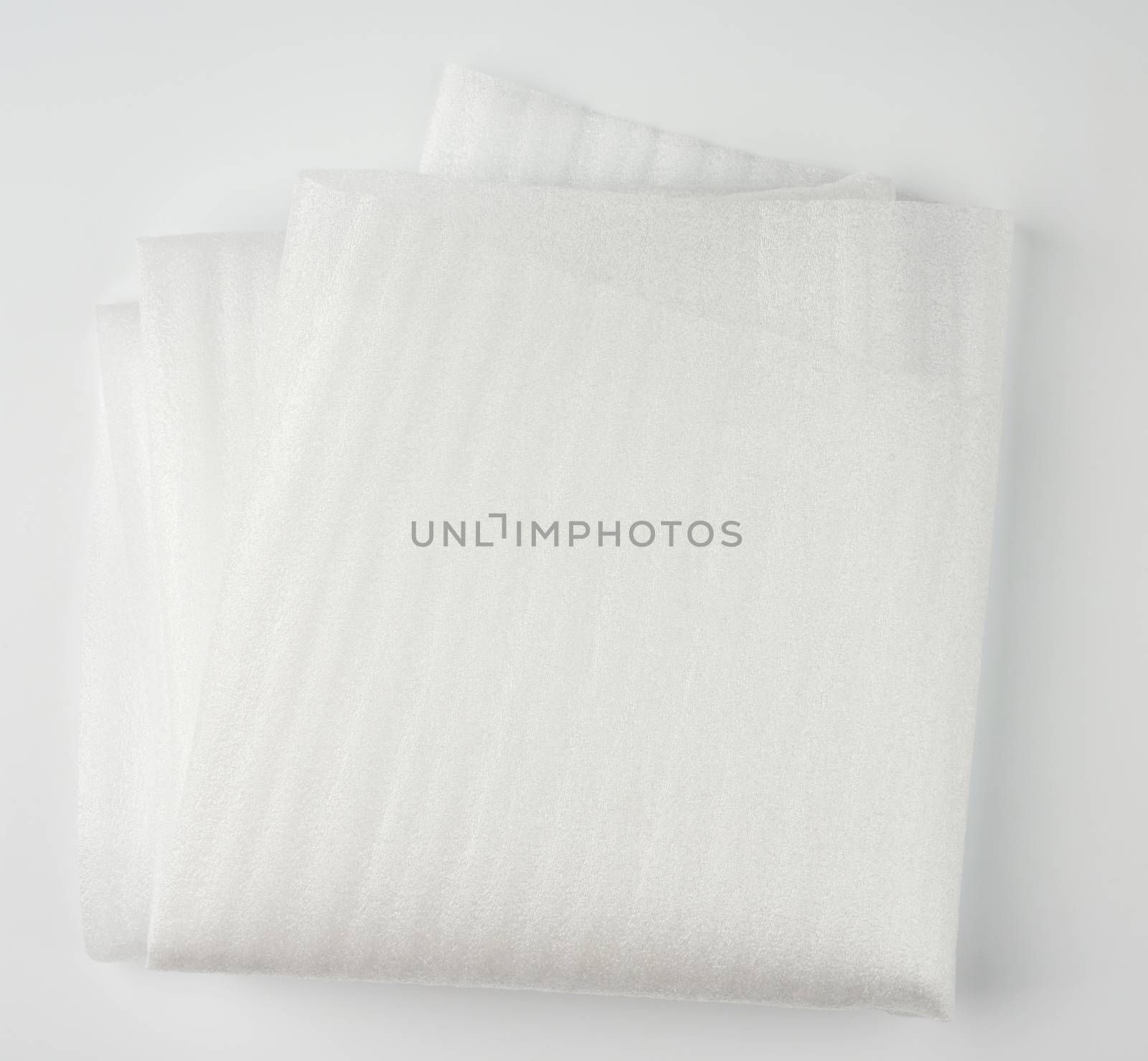 folded foam polyethylene for packing and transporting fragile goods and things, close up