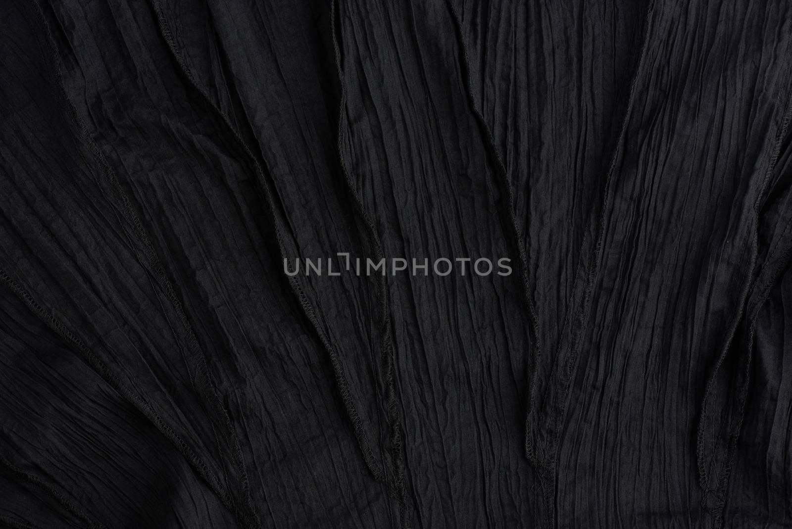 crumpled black cotton fabric, fabric for sewing clothes and shirts, full frame