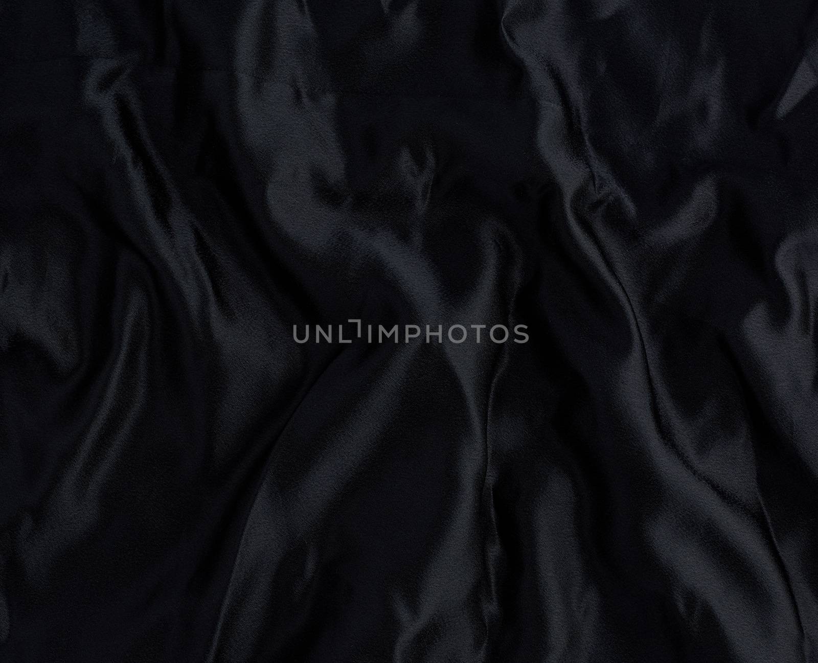 black satin textile fabric, piece of fabric for sewing curtains and things, full frame