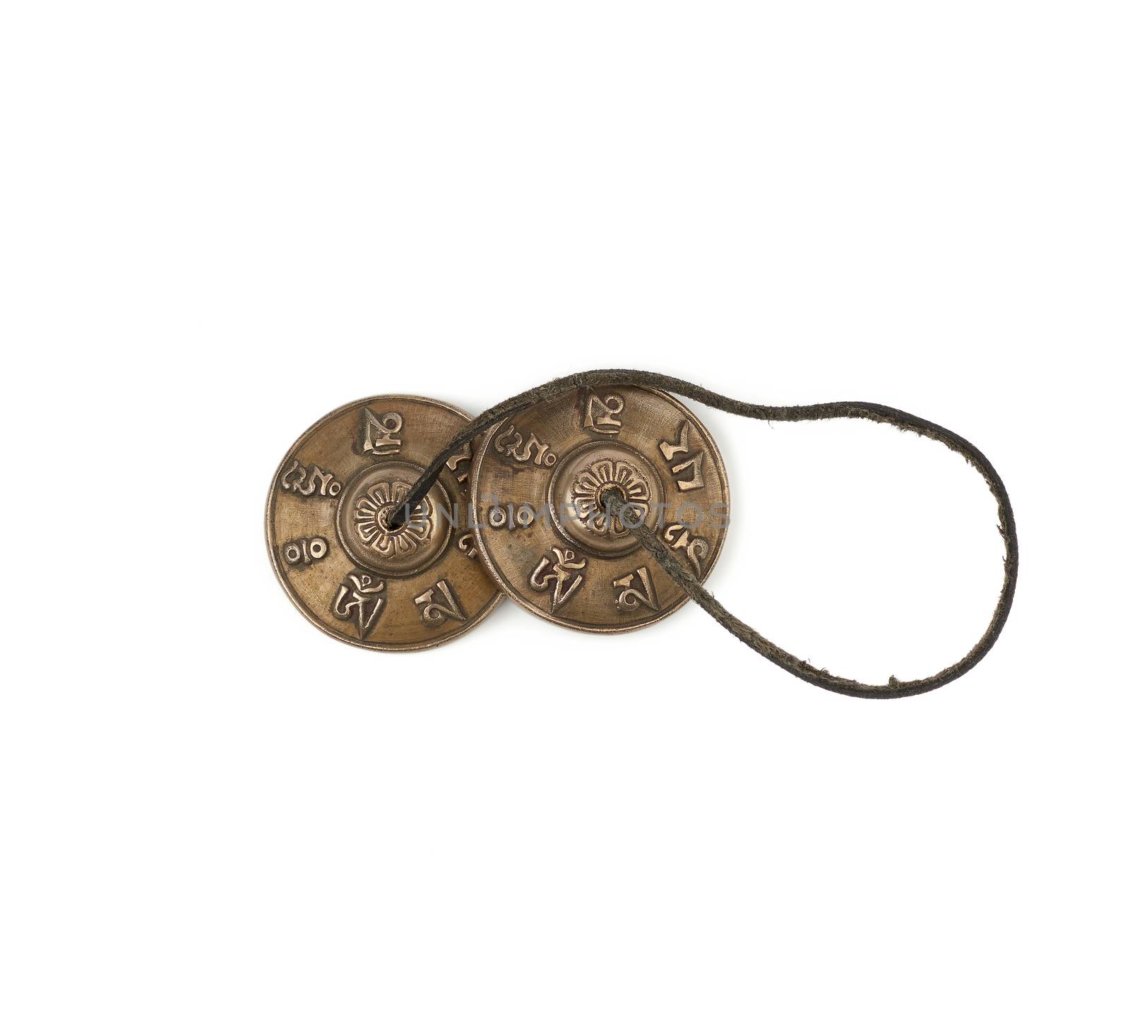 Karataly is an Indian percussion musical instrument isolated on a white background 