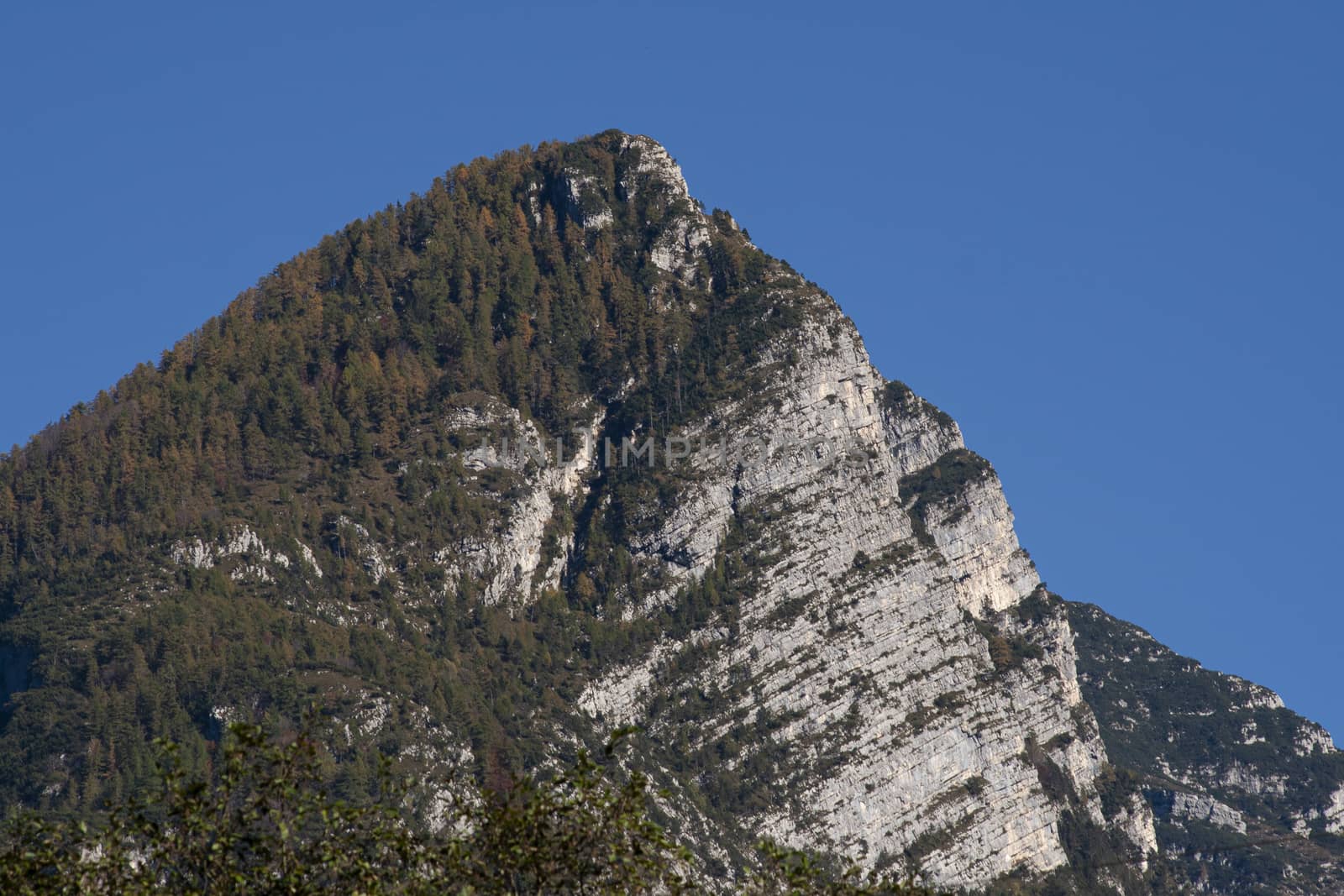 Mountain detail on Dolomites during day time in autumn