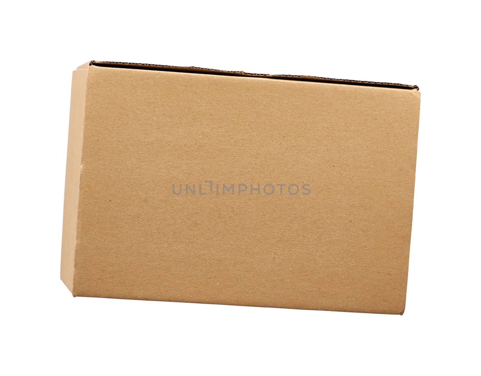 closed brown rectangular cardboard box for transporting goods isolated on white background. Packaging design